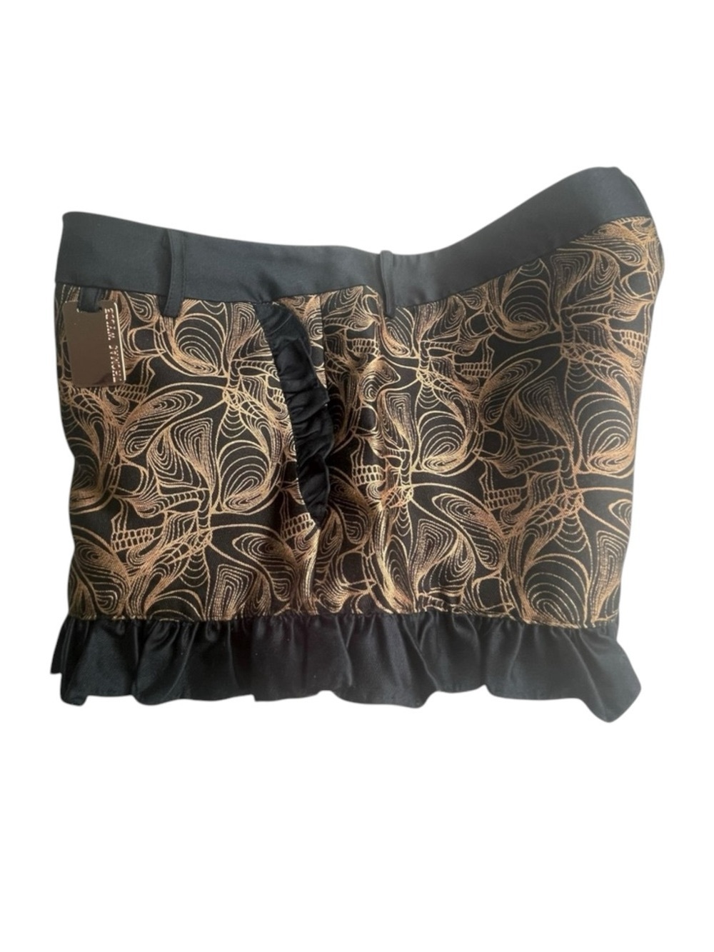 new Thomas Wylde ๐ฃ Luxe Naughty Ruffled Shorts ๐ฃ Black + Rose Gold Print ๐ฃ 4 ๐ฃ - Picture 7 of 16